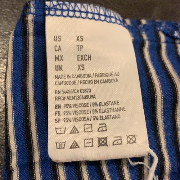 Striped black, white and blue Soft & Sexy T - Picture 3 of 4